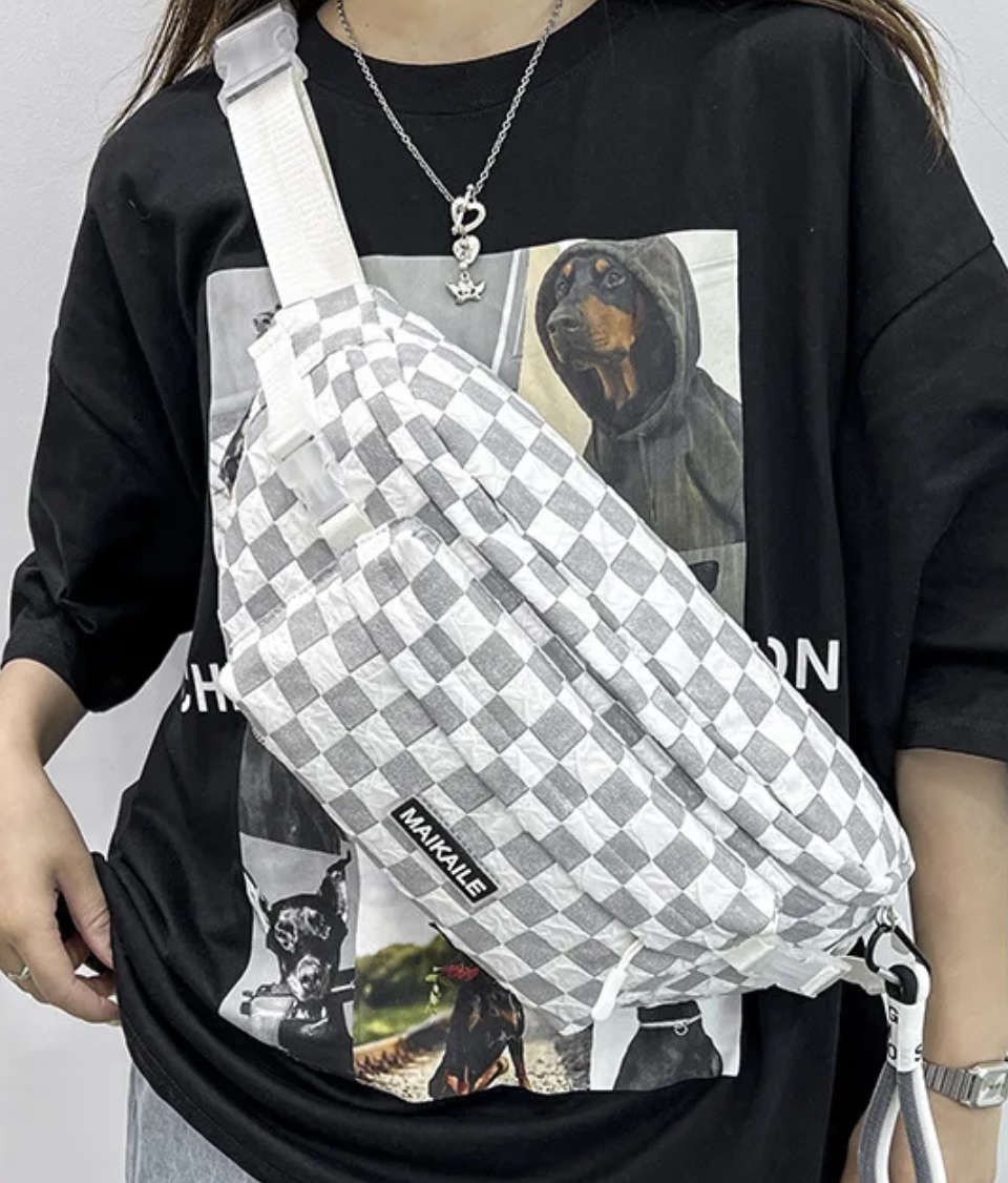 Checkered Chest Bag