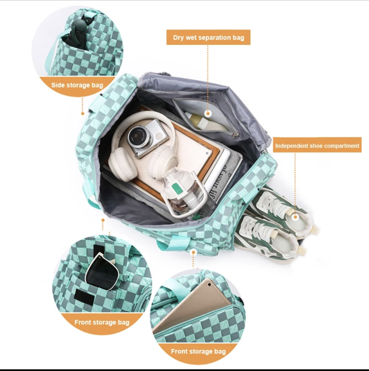 Checkered Travel Bag