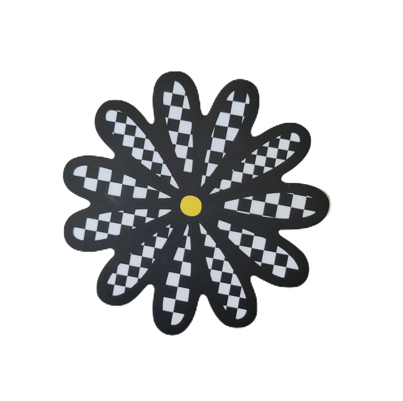 Checkered Daisy sticker