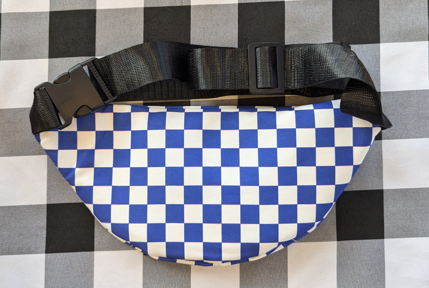 Blue Checkered Fanny Pack